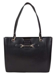 Guess Shopper bag w kolorze czarnym - 37 x 26 x 10 cm rozmiar: onesize. Czarne shopper bag Guess, z aplikacjami, z materiału, na ramię, bez dodatków. Za 462,29 zł.