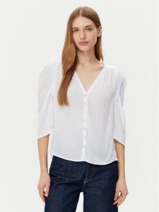 Morgan Bluzka 251-CALA Biały Regular Fit. Białe bluzki Morgan, bez wzorów, z syntetyku, bez kołnierzyka, bez ramiączek. Za 149,99 zł.
