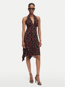Guess Sukienka codzienna W6YKAV K6706 Czarny Regular Fit. Czarne sukienki Guess, na co dzień, xl, z aplikacjami, z syntetyku, bez kołnierzyka, bez ramiączek, proste. Za 614,99 zł.