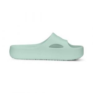 Klapki damskie Puma Shibusa. Zielone klapki Puma, bez wzorów, z materiału, bez obcasa. Za 189,00 zł.