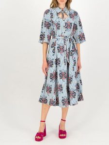 Blutsgeschwister Sukienka "Sneaky Diamond" w kolorze błękitnym ze wzorem rozmiar: S. Niebieskie sukienki Blutsgeschwister, na co dzień, s, bez wzorów, z bawełny, bez kołnierzyka, bez ramiączek, maxi, proste. Za 96,37 zł.