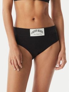 Calvin Klein Underwear Figi klasyczne z wysokim stanem LV00QF8713 Czarny. Czarne figi Calvin Klein Underwear, bez wzorów, z bawełny. Za 119,99 zł.
