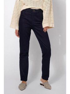 Rosner Dżinsy - Slim fit - w kolorze granatowym rozmiar: 36/L30. Niebieskie jeansy Rosner, z aplikacjami, ze skóry, z podwyższonym stanem. Za 187,99 zł.