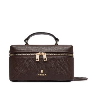 Torebka Furla. Brązowe kuferki Furla, bez wzorów, bez dodatków. Za 944,99 zł.