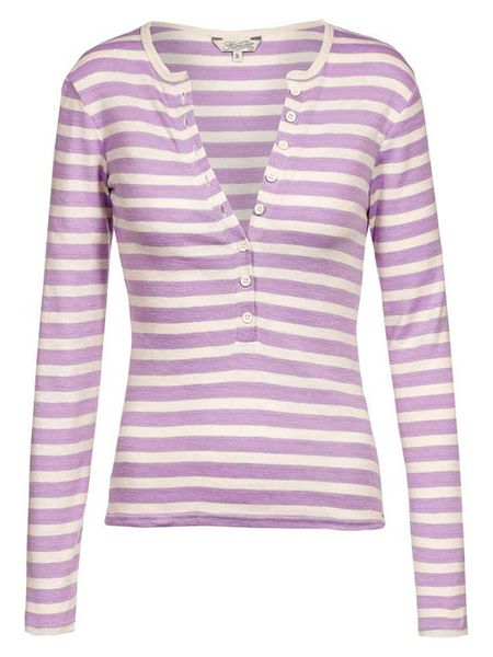 Herrlicher Koszulka w kolorze fioletowym rozmiar: M. Różowe bluzki Herrlicher, m, bez wzorów, z bawełny, bez kołnierzyka, bez ramiączek. Za 143,90 zł.