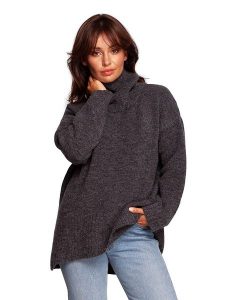 Be Wear Golf w kolorze antracytowym rozmiar: S/M. Czarne golfy Be Wear, m, bez wzorów, z wełny, bez ramiączek. Za 205,95 zł.