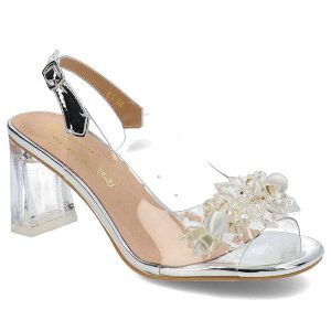 Srebrne Sandały S. Barski Eleganckie Buty Na Obcasie. Szare sandały S.BARSKI, bez wzorów, ze skóry, bez obcasa, na obcasie, bez zapięcia. Za 139,00 zł.
