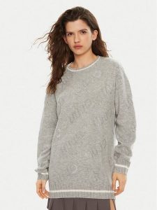 Liu Jo Sweter TF4173 MS55L Szary Regular Fit. Szare swetry klasyczne Liu Jo, l, z syntetyku, bez kołnierzyka. Za 429,99 zł.