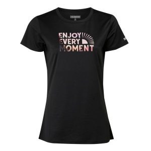 Koszulka Damska Fingal VIII Enjoy Every Moment. Czarne bluzki Regatta, m, bez wzorów, sportowe, bez kołnierzyka, bez ramiączek. Za 35,99 zł.
