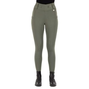 Damskie legginsy jeździeckie z pełną przyczepnością HV Polo Favourite summer. Niebieskie legginsy HV POLO, bez wzorów, z podwyższonym stanem. Za 355,50 zł.