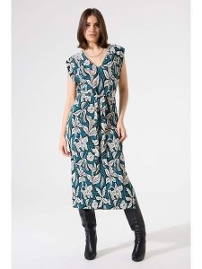 Garcia Sukienka w kolorze turkusowym rozmiar: XS. Niebieskie sukienki Garcia, na co dzień, xs, bez wzorów, z tkaniny, bez kołnierzyka, bez ramiączek, midi, proste. Za 113,99 zł.