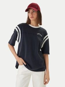 Tommy Jeans T-Shirt DW0DW22307 Granatowy Oversize. Niebieskie t-shirty Tommy Jeans, l, bez wzorów, z bawełny, bez kołnierzyka, bez ramiączek. Za 209,99 zł.