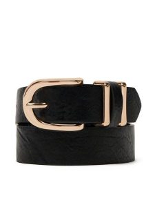 JENNY Pasek 4W2-006-SS25 Czarny. Czarne paski Jenny, bez wzorów, z materiału. Za 39,99 zł.