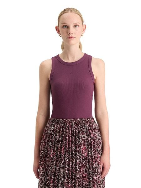 Scotch & Soda Top w kolorze fioletowym rozmiar: L. Różowe topy Scotch & Soda, l, bez wzorów, prążkowane, bez kołnierzyka, bez ramiączek. Za 65,54 zł.