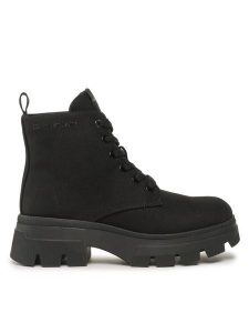 Calvin Klein Jeans Trzewiki Chunky Combat Laceup Boot Co YW0YW01239 Czarny. Czarne botki Calvin Klein Jeans, bez wzorów, z jeansu, bez obcasa, na płaskiej podeszwie, bez zapięcia. Za 509,99 zł.