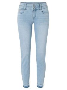 Timezone Dżinsy "Enya" - Slim fit - w kolorze błękitnym rozmiar: W29. Niebieskie jeansy Timezone, z aplikacjami. Za 127,35 zł.