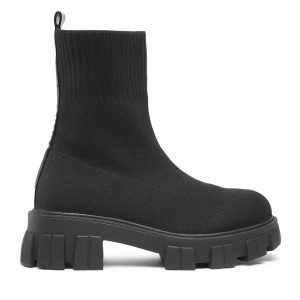 Botki DeeZee. Czarne botki DeeZee, bez wzorów, bez obcasa, na płaskiej podeszwie, bez zapięcia. Za 84,99 zł.