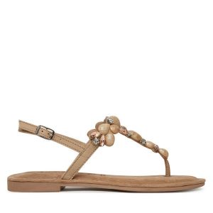 Sandały Tamaris. Brązowe sandały Tamaris, bez wzorów, bez obcasa, na płaskiej podeszwie, bez zapięcia. Za 229,99 zł.