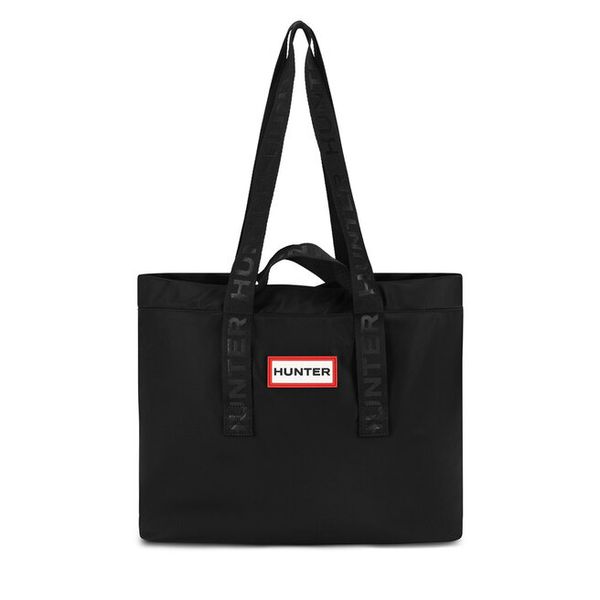 Torba Hunter. Czarne shopper bag Hunter, bez wzorów, bez dodatków. Za 159,99 zł.