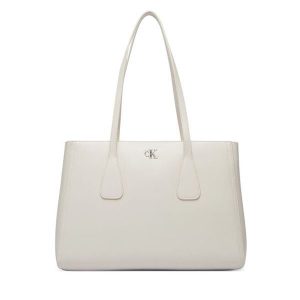 Torebka Calvin Klein. Brązowe shopper bag Calvin Klein, bez wzorów, bez dodatków. Za 649,99 zł.