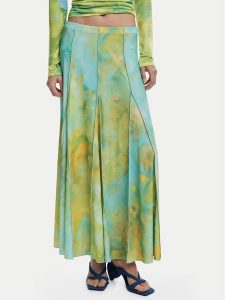 Desigual Spódnica maxi Desvanecer 25WWFK06 Zielony Regular Fit. Zielone spódnice Desigual, l, bez wzorów, z syntetyku, maxi. Za 369,99 zł.