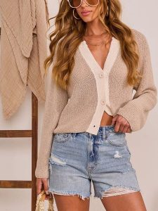 Milan Kiss Kardigan w kolorze beżowym rozmiar: XL. Brązowe kardigany Milan Kiss. Za 214,95 zł.