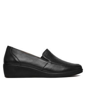 Półbuty Caprice. Niebieskie czółenka Caprice, bez wzorów, bez obcasa, na koturnie, bez zapięcia. Za 339,99 zł.