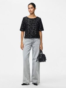 Pieces Top "Kam" w kolorze czarnym rozmiar: XS. Czarne topy Pieces, xs, bez wzorów, bez kołnierzyka, bez ramiączek. Za 113,99 zł.