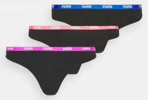 Puma stringi damskie 3-pack - czarne, 95% bawełna 5% elastan. Czarne stringi Puma, bez wzorów, z bawełny. Za 142,99 zł.