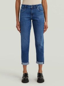 G-Star Dżinsy "Kate" - Boyfriend fit - w kolorze niebieskim rozmiar: W25/L30. Niebieskie jeansy G-Star, z aplikacjami, ze skóry. Za 237,17 zł.