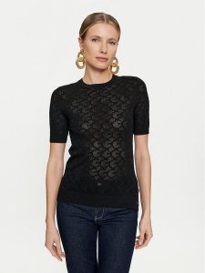 Guess Sweter Belle W4GR15 Z36O0 Czarny Regular Fit. Czarne swetry klasyczne Guess, xs, z wiskozy, bez kołnierzyka. Za 169,99 zł.
