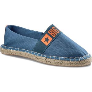 Niebieskie Espadryle Big Star Lekkie Damskie Buty. Niebieskie espadryle Big Star, z aplikacjami, z jeansu, bez obcasa. Za 89,99 zł.