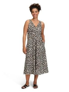 Vera Mont Sukienka w kolorze kremowo-jasnobrązowym rozmiar: 42. Brązowe sukienki Vera Mont, bez wzorów, z bawełny, bez kołnierzyka, bez ramiączek, midi. Za 102,95 zł.