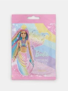 Maseczka do twarzy Barbie - różowy. Czerwone body i gorsety Sinsay, bez wzorów. W wyprzedaży za 5,99 zł.