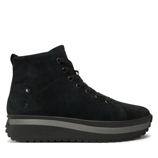 Trzewiki Rieker Revolution Lifestyle. Czarne botki Rieker Revolution Lifestyle, bez wzorów, bez obcasa, na płaskiej podeszwie, bez zapięcia. Za 367,00 zł.