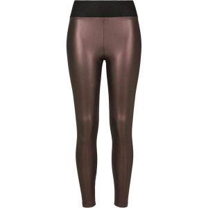 Legginsy Damskie Ze Skóry Ekologicznej Z Wysokim Stanem. Brązowe legginsy Urban Classics, bez wzorów, ze skóry ekologicznej, z podwyższonym stanem. Za 137,99 zł.