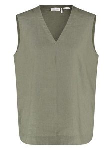 Gerry Weber Lniana bluzka w kolorze khaki rozmiar: 44. Brązowe bluzki Gerry Weber, bez wzorów, ze lnu, bez kołnierzyka, bez ramiączek. Za 114,17 zł.