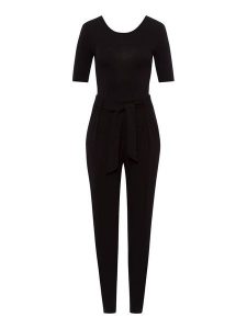 Les Lunes Kombinezon "Layla" w kolorze czarnym rozmiar: L. Czarne kombinezony Les Lunes, l, bez wzorów, z tkaniny, klasyczne, bez kołnierzyka, bez ramiączek. Za 252,99 zł.