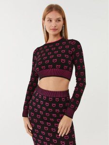 Pinko Sweter 101561 A112 Czarny Regular Fit. Czarne swetry klasyczne Pinko, s, z wiskozy, bez kołnierzyka. Za 349,99 zł.