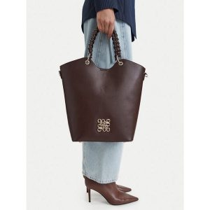 Torebka Nine West. Brązowe shopper bag Nine West, bez wzorów, bez dodatków. Za 299,99 zł.
