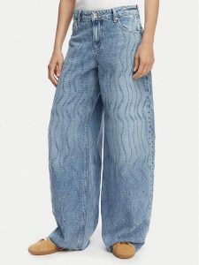 Liu Jo Jeansy UA6195 D0316 Niebieski Wide Leg. Niebieskie jeansy Liu Jo, bez wzorów, z bawełny. Za 599,99 zł.