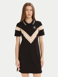 Guess Sukienka codzienna V5RK00 KCOK1 Czarny Regular Fit. Czarne kombinezony Guess, na co dzień, xs, z aplikacjami, z bawełny, bez kołnierzyka, bez ramiączek, proste. Za 209,99 zł.