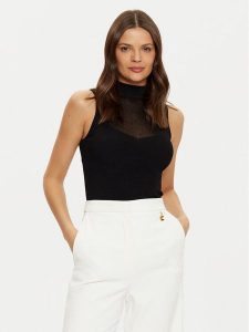 Marciano Guess Bluzka 5RGR20 5817Z Czarny Regular Fit. Czarne bluzki Marciano Guess, xxs, z aplikacjami, z wiskozy, bez kołnierzyka, bez ramiączek. Za 279,99 zł.