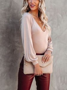 LA Angels Bluzka w kolorze kremowym rozmiar: M. Brązowe bluzki LA Angels, m, bez wzorów, bez kołnierzyka, bez ramiączek. Za 117,45 zł.