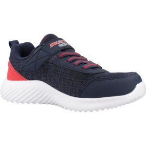 Buty SKECHERS BOUNDER-DRIPPER DROP Niebieski. Czerwone buty trekkingowe Skechers, z tkaniny, bez zapięcia. Za 249,99 zł.