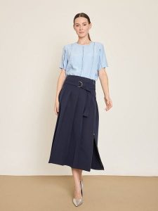 BGN Spódnica w kolorze granatowym rozmiar: 38. Niebieskie spódnice BGN, na co dzień, bez wzorów, z tkaniny, midi. Za 143,99 zł.