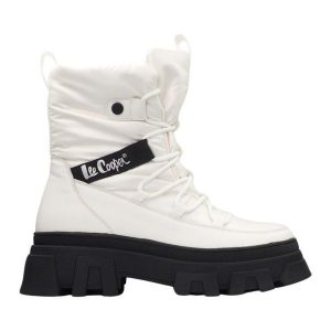Buty Lee Cooper LCJ-24-47-3142LA białe. Białe buty zimowe z gumy, bez obcasa, bez zapięcia. Za 362,10 zł.