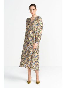 Rich & Royal Sukienka ze wzorem rozmiar: 34. Sukienki Rich & Royal, bez wzorów, z wiskozy, bez kołnierzyka, bez ramiączek, midi. Za 234,95 zł.