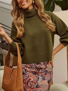 Milan Kiss Golf w kolorze khaki rozmiar: L. Brązowe golfy Milan Kiss, bez wzorów. Za 152,99 zł.