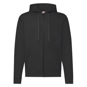 Klasyczna Kurtka Z Kapturem Dla Dorosłych Unisex. Czarne kurtki FRUIT OF THE LOOM, xl, bez wzorów, z kapturem. Za 180,99 zł.